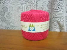 Vintage Majesty Lustre-Gleem Cotton Crochet Thread 175 Yards Dark Pink