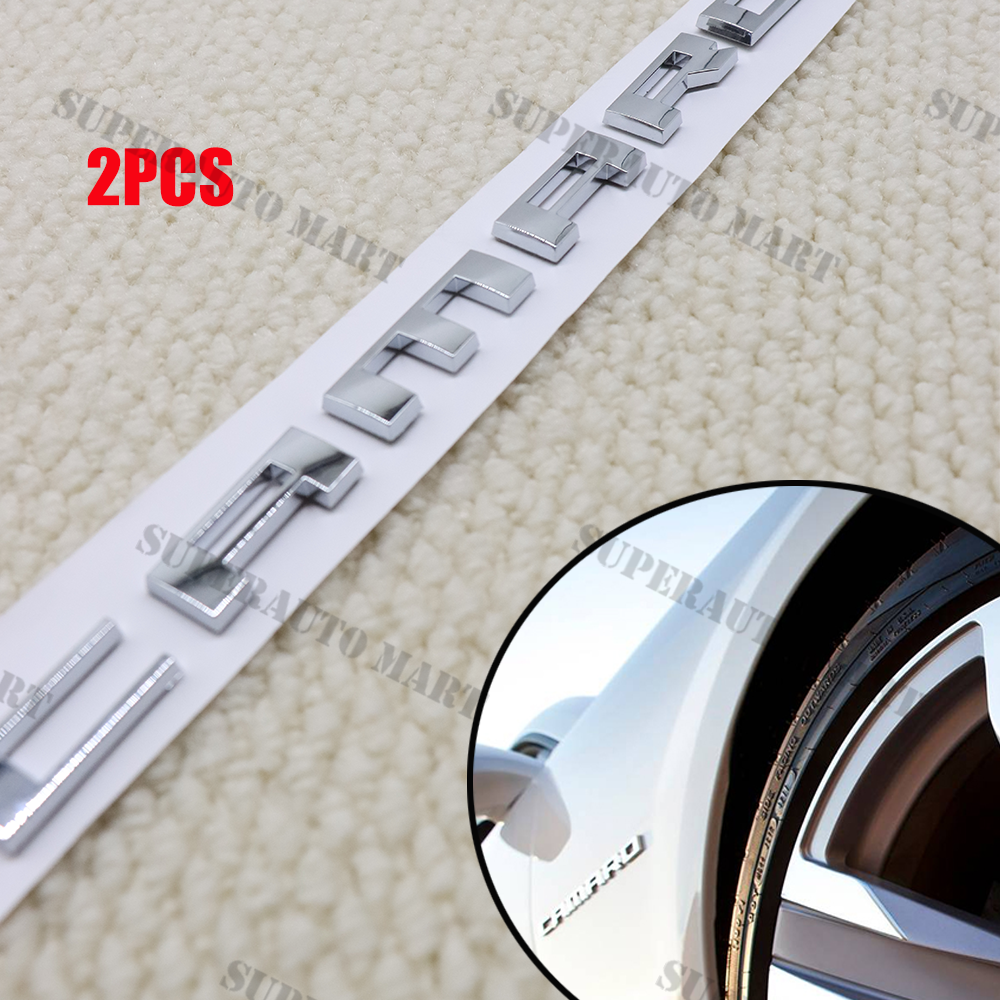 Gloss Chrome Fender Side Emblem For Camaro 2010-2015 Letter Left Right Badge Set