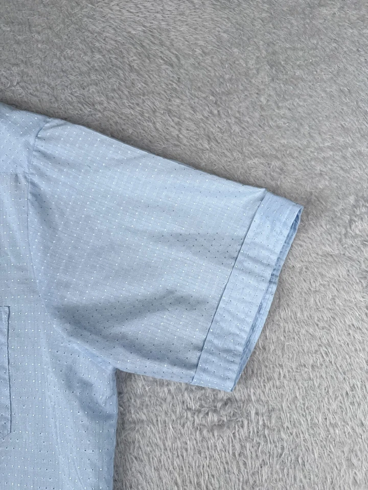 Camisa Adolfo La Guayabera Hombre Grande Azul 4 Bolsillos Poliéster Mezcla Algodón LEER Foto 2 de 4