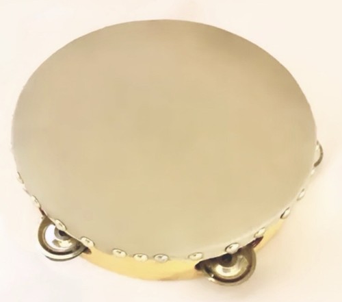 Vintage Handmade Tambourine Hand Drum | Leather & Wood 7.5” - Picture 3 of 6