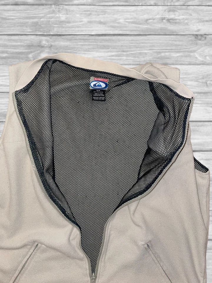 Chaqueta Chaleco Polar Quiksilver De Colección Años 80 90 Para Hombre Talla Pequeña Bronceado Surf Y2K Foto 4 de 4