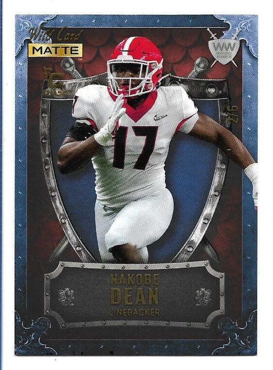 Nakobe Dean 2022 Wild Card Matte Weekend Warrior Chase #WW-40  #2/6  Georgia