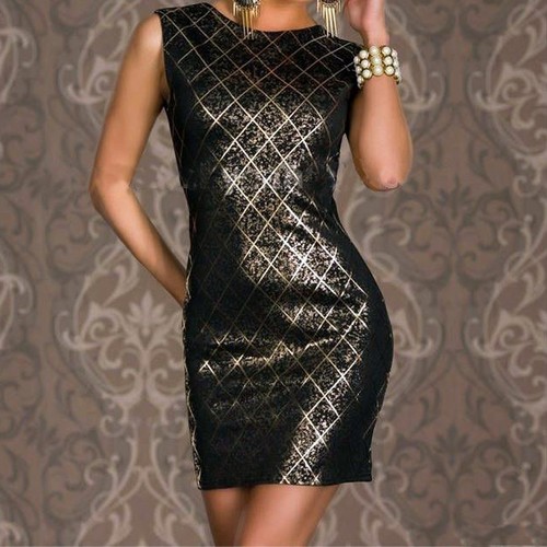 Elegant Sexy Sleeveless Mini Cocktail Dress, Black Party Dress - Picture 2 of 6