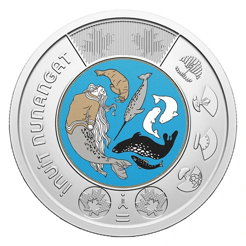 2024 $2 Toonie Celebrating Inuit Nunangat Colourized Coin from Special Wrap Roll - Picture 1 of 5