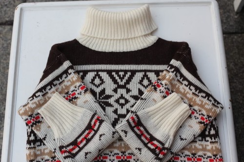 Norweger Strick Pullover Pulli Schurwolle 70s True Vintage 70er wool sweater - Bild 6 von 9