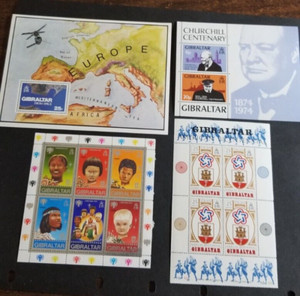 Gibralter- 12- Souvenir Sheets{4 different / Rest dupes} MNH