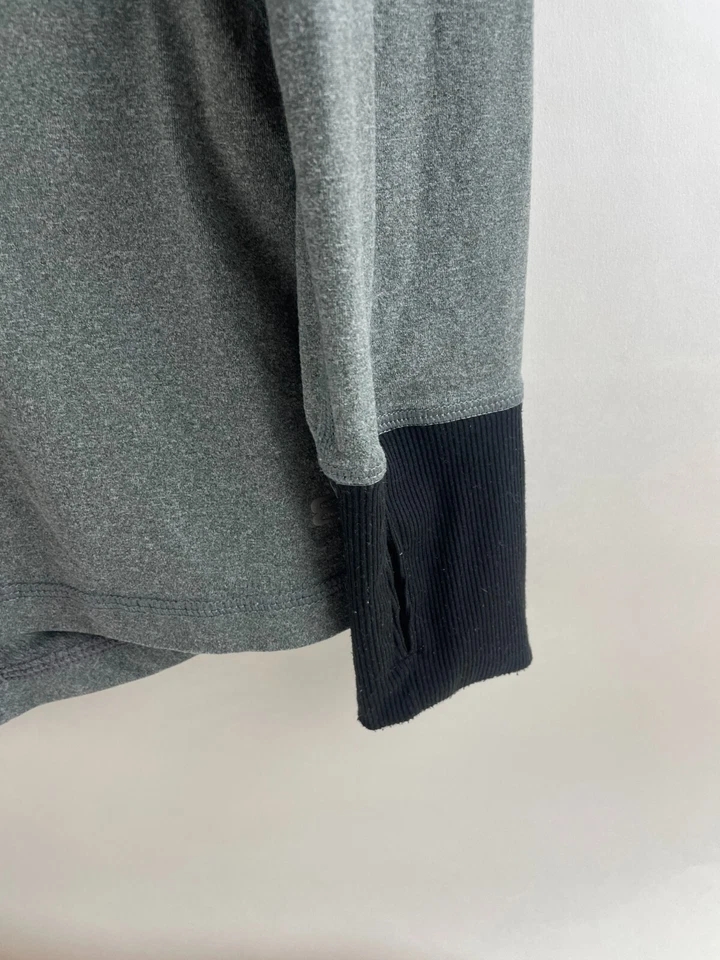 Camisa de rendimiento capa 8 para mujer talla S gris cuarto cremallera ropa deportiva Qwick-Dry Foto 4 de 4