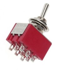 MTS-303 Mini deviatore da pannello on/off/on 9 pin  switch 12V 6A fai da te