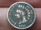 1860 Copper Nickel Indian Head Cent- Pointed Bust- Fine Details, Partial LIBERTY