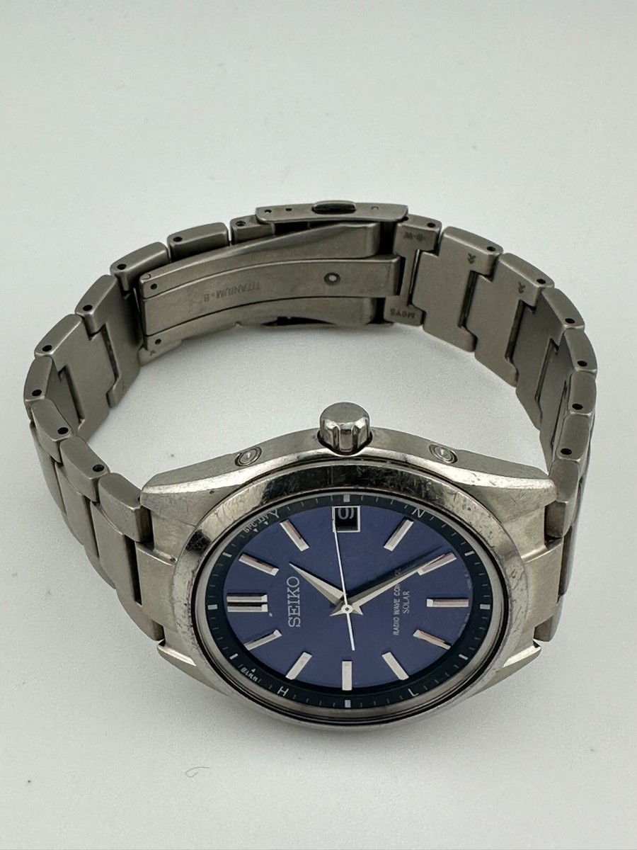 Seiko Brightz Blue Dial Titanium Solar Radio Wave Quartz Seiko Brightz Blue Dial Titanium Solar Radio Wave Quartz
