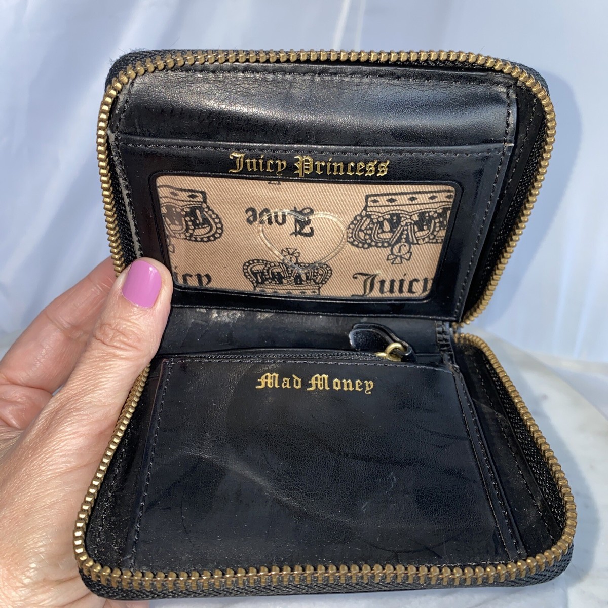 Juicy Couture Wallet Y2K Vintage Embroidered Princess Crown