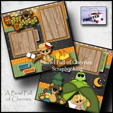 Happy Campers 2 premade scrapbook pages paper piecing camping layout by cherry