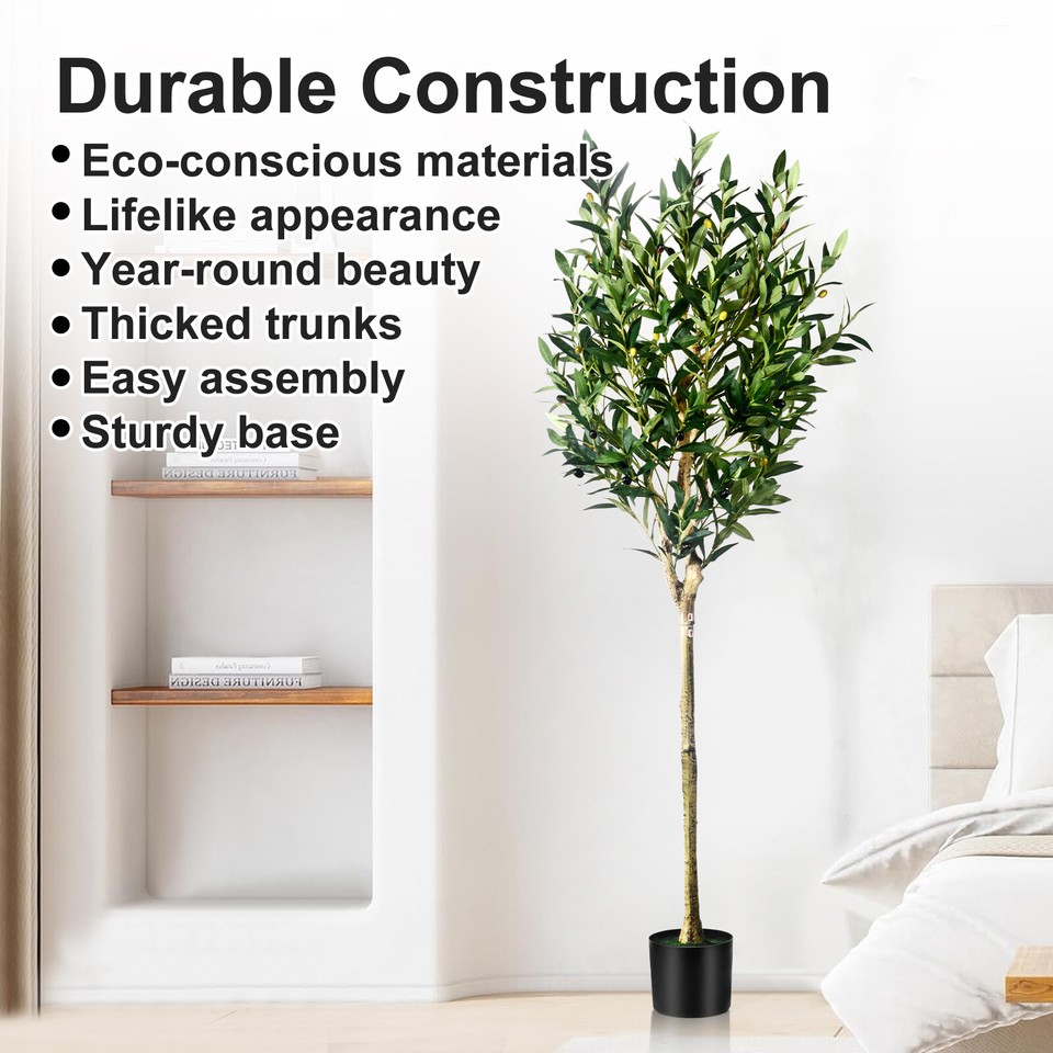 5FT Tall Faux Realistic Olive Trees Artificial Olive Tree For Indoor ...