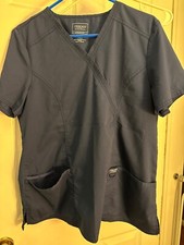 Women's Cherokee Workwear Revolution NAVY Scrub Top Soft/Easy Stretch Size Lge