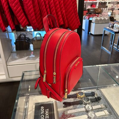 Michael Kors Red Medium School Travel Shoulder Backpack Bag  display picture 1