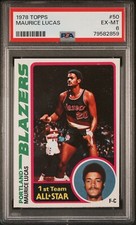 1978 Topps All Star #50 Maurice Lucas PSA 6 EX MT Mint NEW Low Pop Trail Blazers
