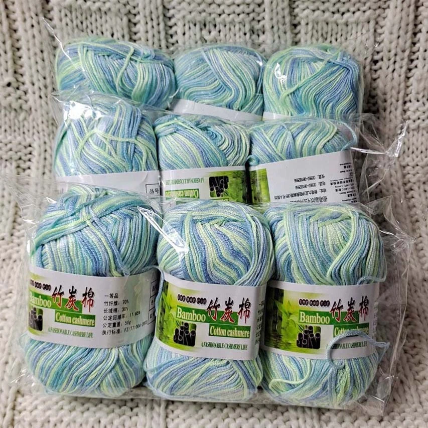 Sale 9BallsX50gr Bamboo Cotton Baby Blankets Hand Knitting Crochet Yarn 34