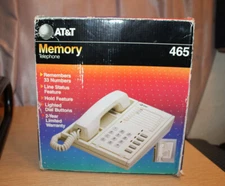 AT&T Memory Telephone 465 Remembers 33 Numbers Vintage Landline 1988 Misty Cream