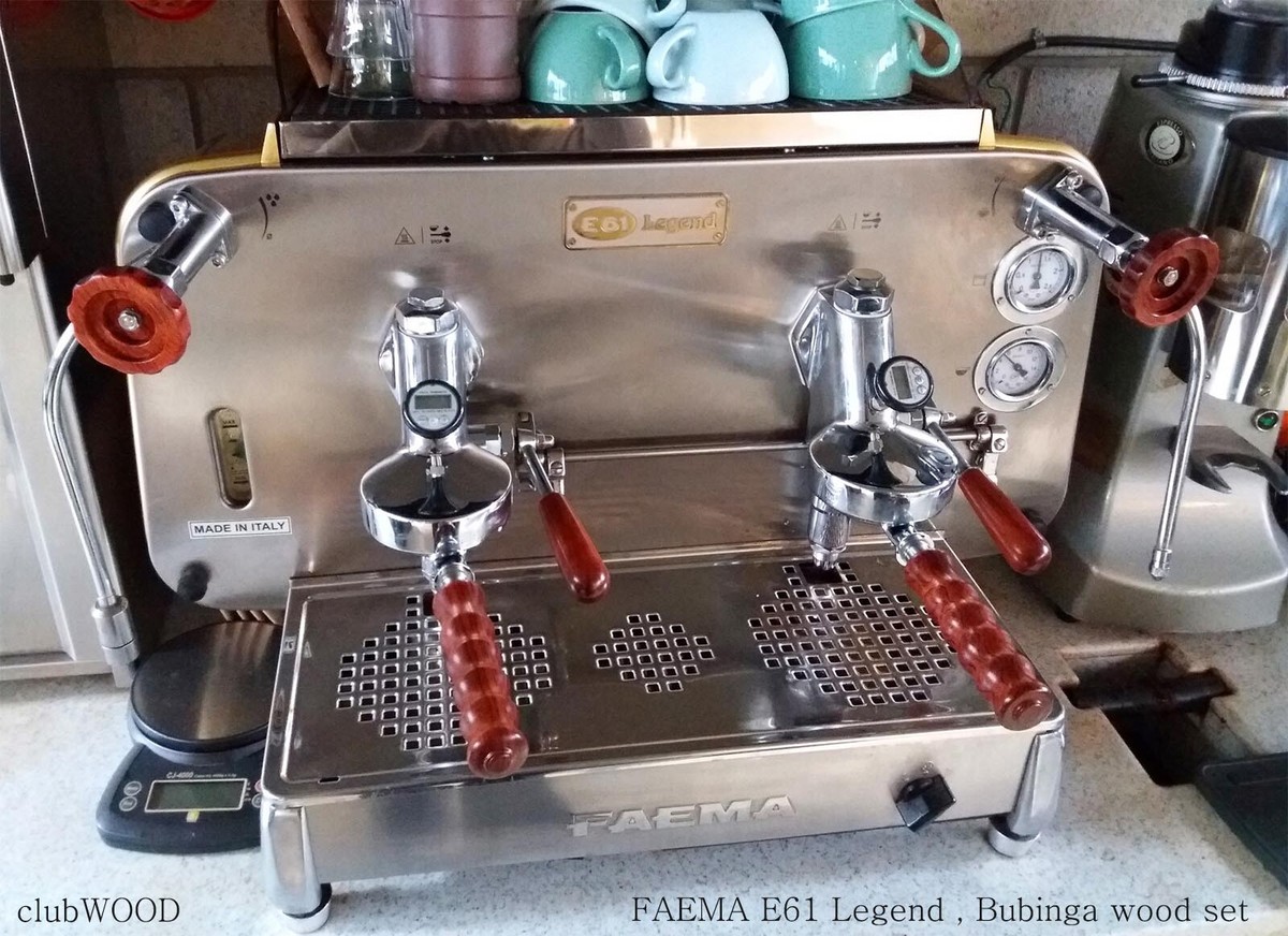 Faema E61 Regend espresso machine premium wood custom set clubWOOD