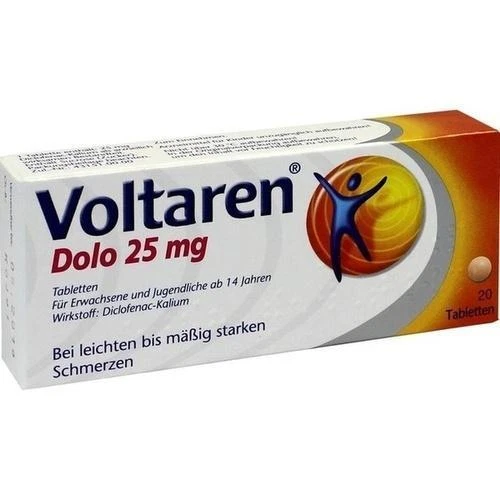 GLAXOSMITHKLINE CONSUMER HEALTHCARE VOLTAREN Dolo 25 mg überzogene Tabletten 20 St PZN 927263