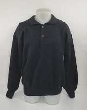 TRICOTS ST. RAPHAEL - 100 Pure New Wool Elbow Pads Mens Lg. Pullover Sweater
