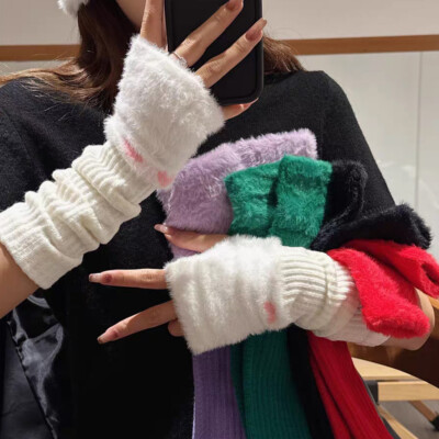 Arm Gloves Elbow Gloves Mittens Arm Cover Winter Fingerless Gloves Fashion @