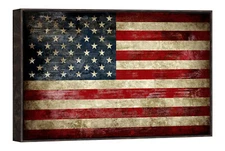 Framed Canvas Wall Art Print Picture Home Office Decor Vintage American Flag