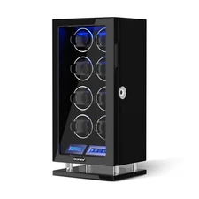 Automatic 8 Watch Winder Box Display Case LCD Touch Screen Fingerprint LED New