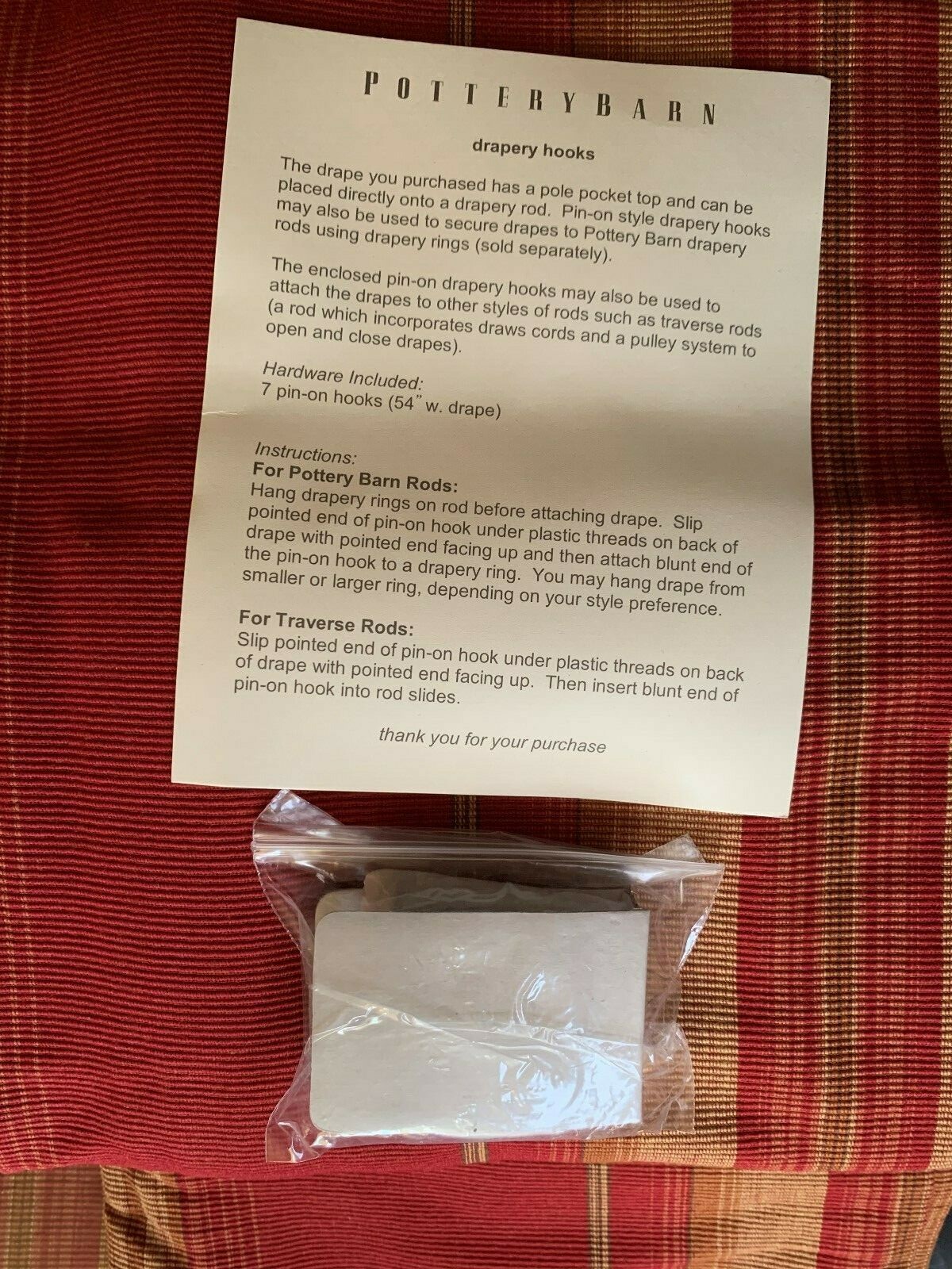 Pottery Barn Harrison Stripe Rideau Red 54 X 96 Drapery Drape