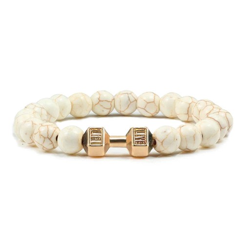 Gym Dumbbells Beads Bracelet Natural Stone Barbell Energy Weights Bracelets for - Picture 81 of 123