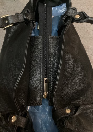 Black, Genuine Leather Handbag, Borse In Pelle, Made In Italy - Picture 11 of 14