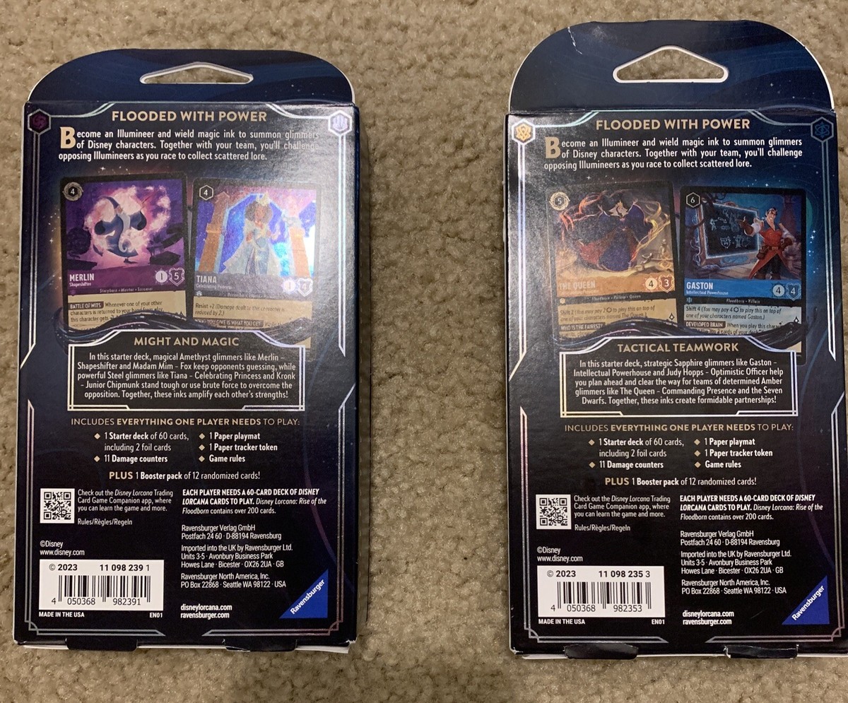 2) Disney LORCANA Second Chapter RISE OF THE FLOODBORN Starter Deck | eBay