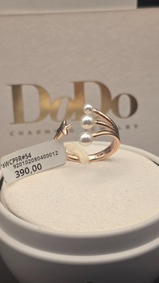 Dodo Pomellato Stellina Ring in 375 er Gold BO9R mit Zuchtperlen Neu OVP390 -40%