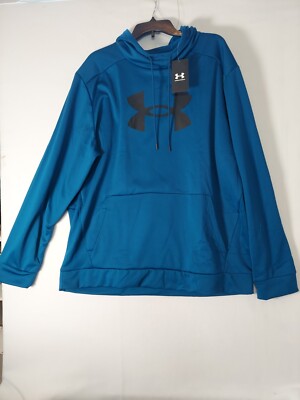 Mens Under Armour Fleece Blue Twist Hoodie 1357086 Long Sleeve 2XL