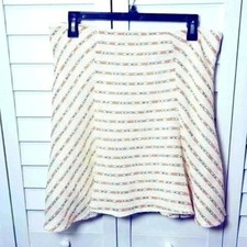 Anthropologie Maeve Lucaya Swing Multicolor Tweed Metallic Skirt Women  s Size 12