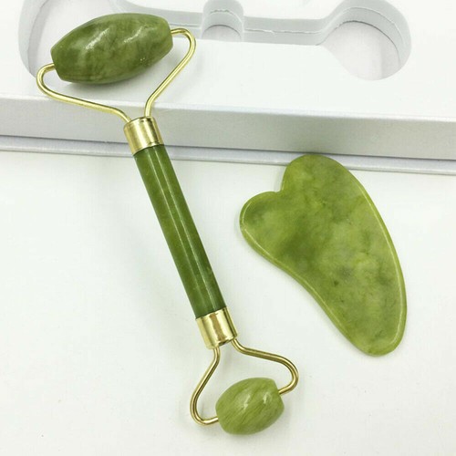 Natural Guasha Facial Jade Face Body Care Gua Sha Board Massager Tool Set - Picture 2 of 13