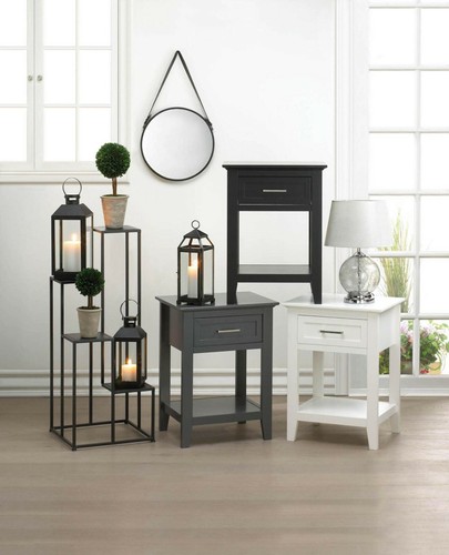 Stylish Black Iron Gorgeous Hanging Mirror With Faux Leather Strap Indoor Decor - Picture 2 of 5