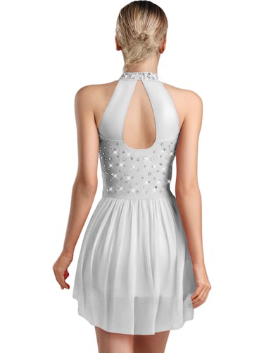 Lyrisches Tanzkleid mit Applikation für Damen unregelmäßig Tüllrock Turnanzug Tanzkostüm - Bild 58 von 86
