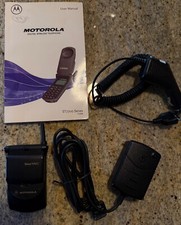 Motorola StarTAC Vintage Black/Dark Gray Cell Phone w/Manual  Accessories