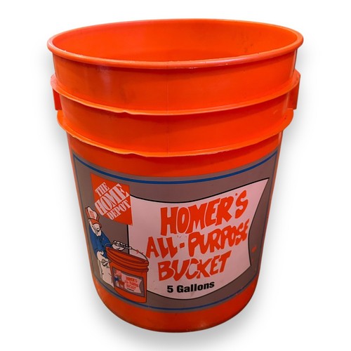 Homer's All Purpose Bucket Let’s Do This 5 Gallon Home Depot Utility Orange USA