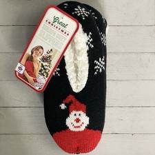 GREAT CHRISTMAS Holiday Snowman Snowflakes Sherpa Cozy Slippers