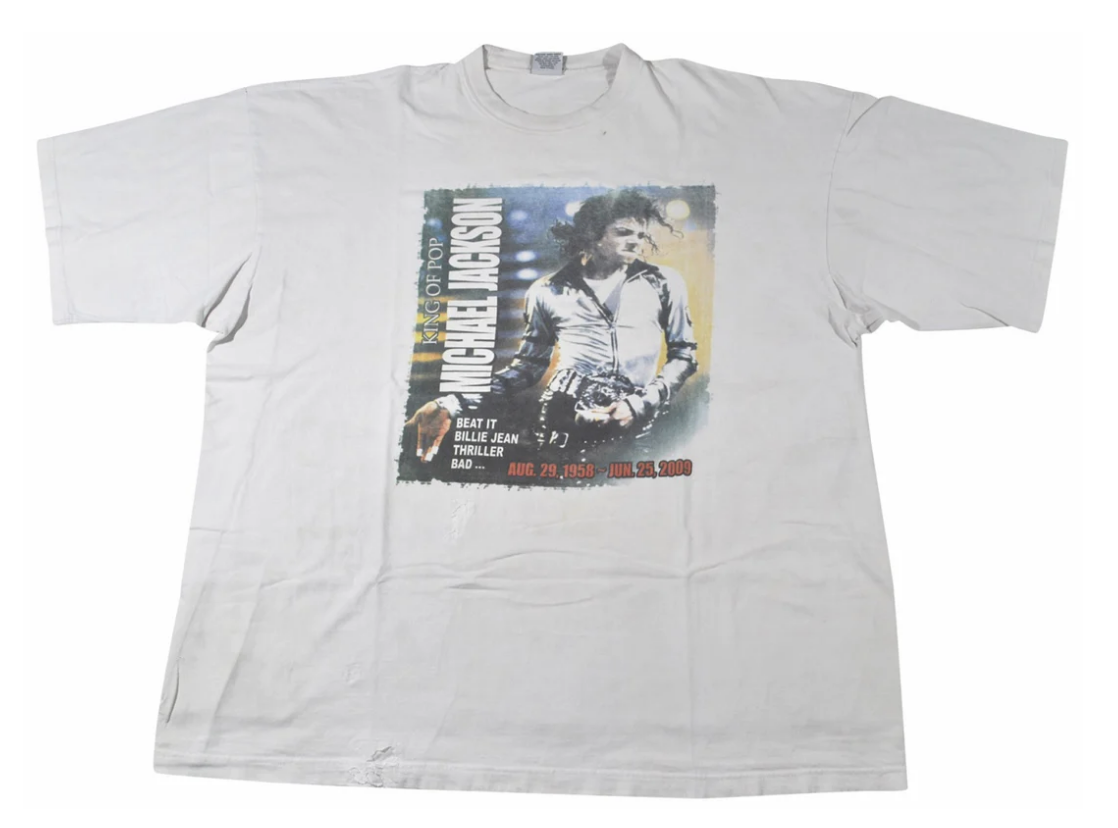 Vintage Michael Jackson 2009 Tour Band Music Album White Shirt