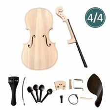 Unfinished White Violin 4/4 ,Natural Dried Maple Back, Spruce Top,solid wood