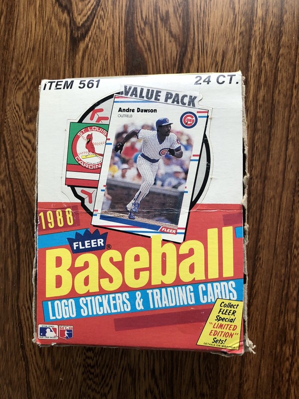 1988 fleer baseball Box Of 24 Cello Packs Factory Sealed Packs