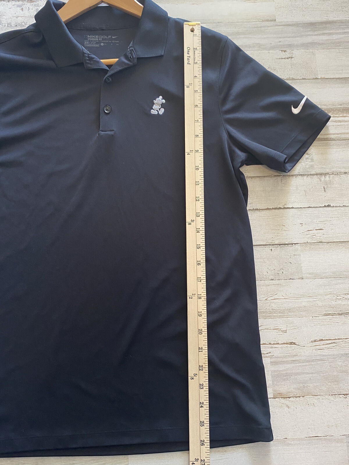 Nike Golf Dri Fit Disney Parks Mens Size S Black Mickey Logo Polo Shirt