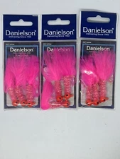 Danielson Pink Crappie Jigs 1/8 oz Lot of 3