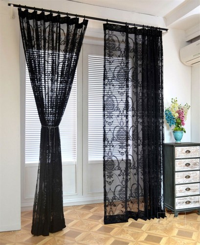 Princess Style European Floral Embroidered Lace Net Curtain for Bedroom 1 Panel - Picture 6 of 39