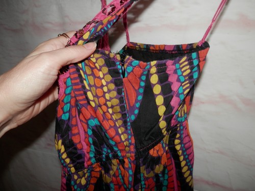 Aryeh Anthro Small Silk Blend 70's Inspired Geometric Empire Waist Dress 4714 - Picture 12 of 15