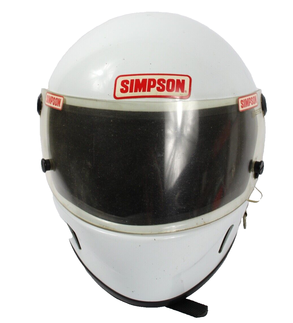 Simpson Snell Racing Helmet Vintage 90s White Visor 7 5/8 Bandit V8 ...