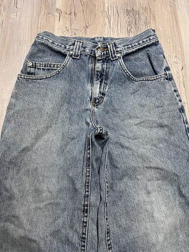 Vintage Lee Pipes Jeans Youth Size 26x25 Baggy 90s Skater Grunge Y2K Jnco Style - Picture 5 of 13